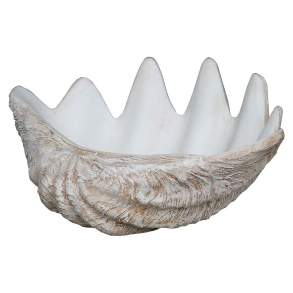 POLYSTONE GIANT CLAM SHELL POT - Picture 1 of 2